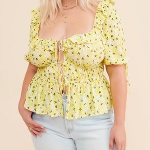 For love & lemons chrysanthemum Tie top